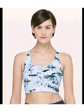 Lululemon Mind Over Miles Bra Size 6 Racerback Strappy Exposure Multi